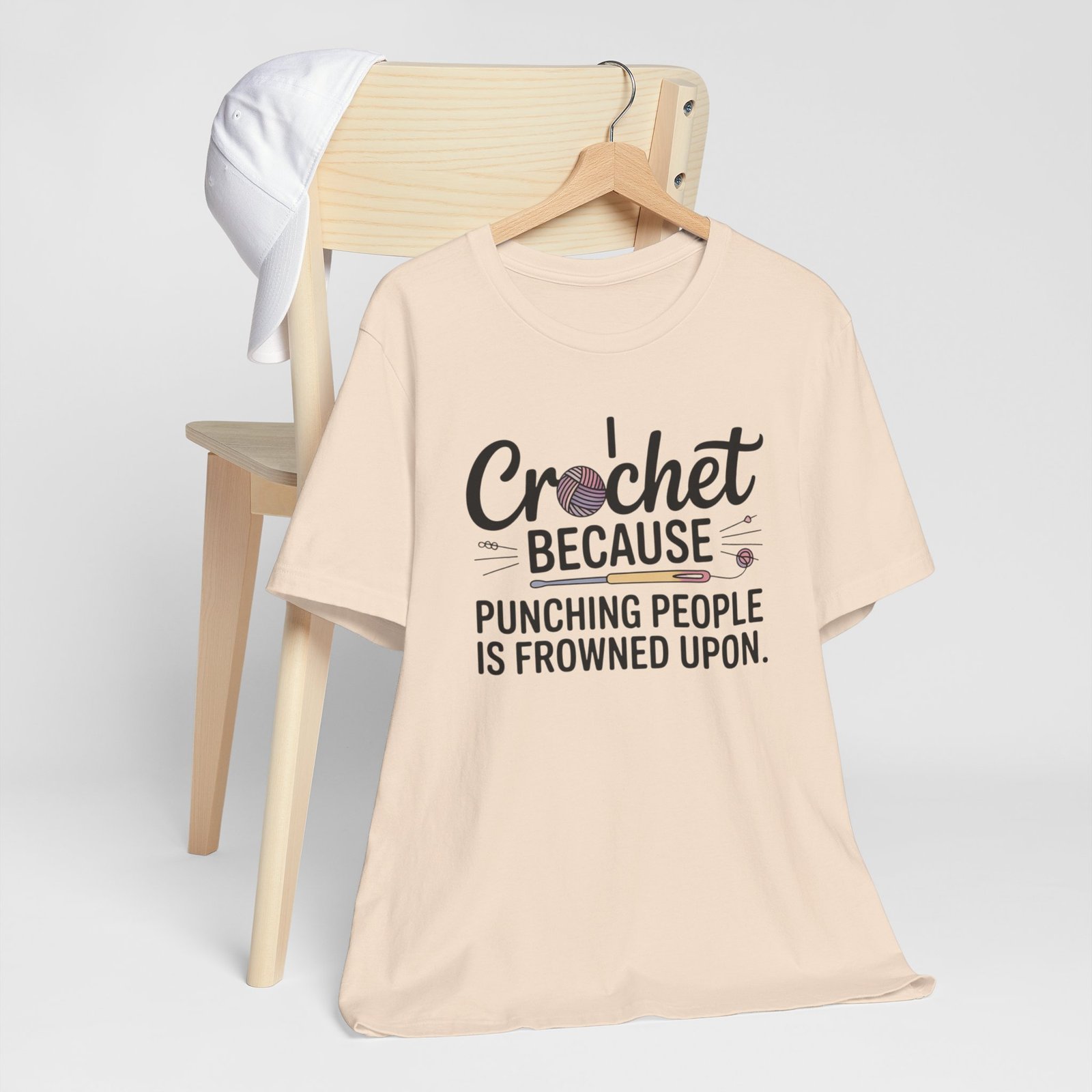 “i crochet because punching people is frowned upon” t shirt “i crochet because punching people is frowned upon” t shirt