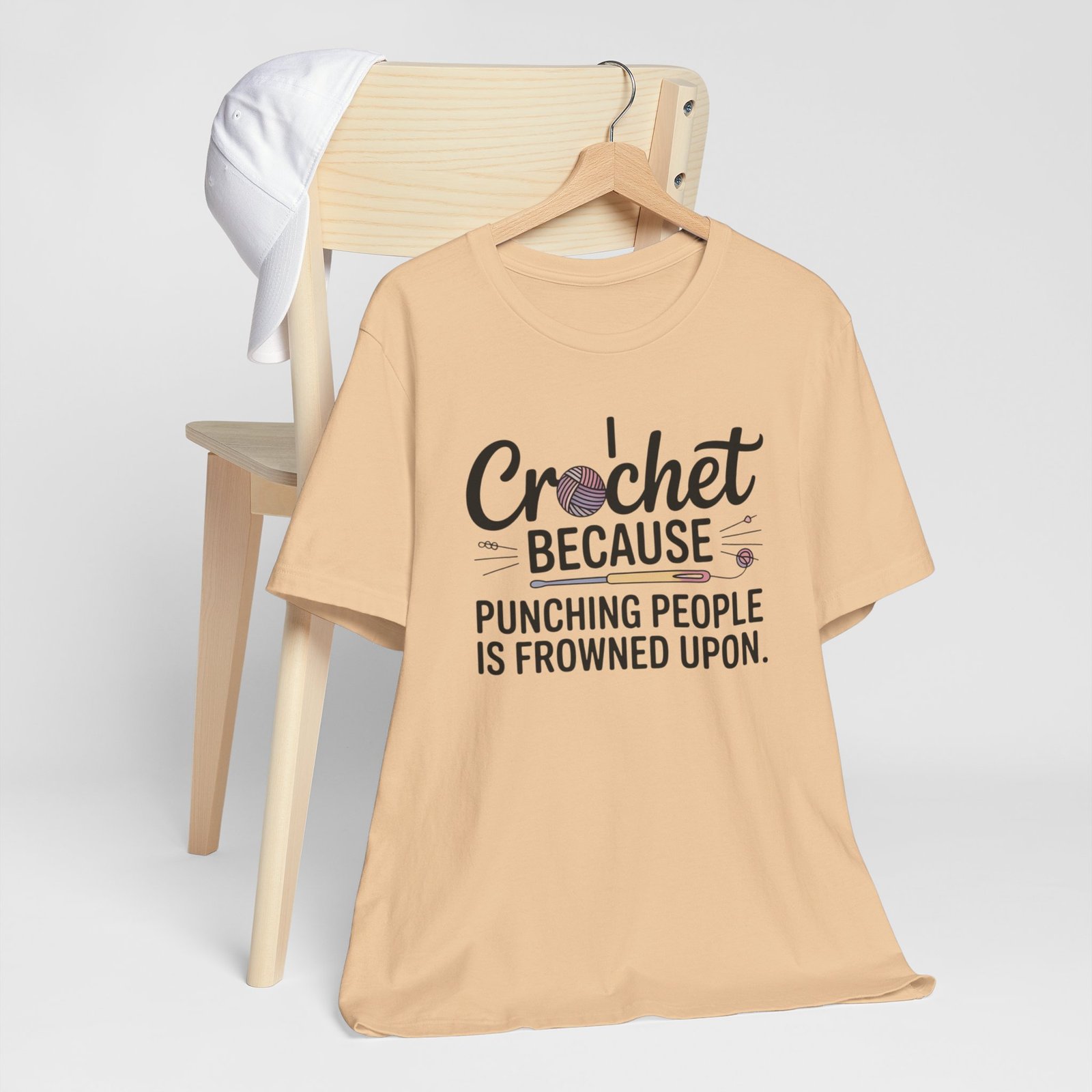 “i crochet because punching people is frowned upon” t shirt “i crochet because punching people is frowned upon” t shirt