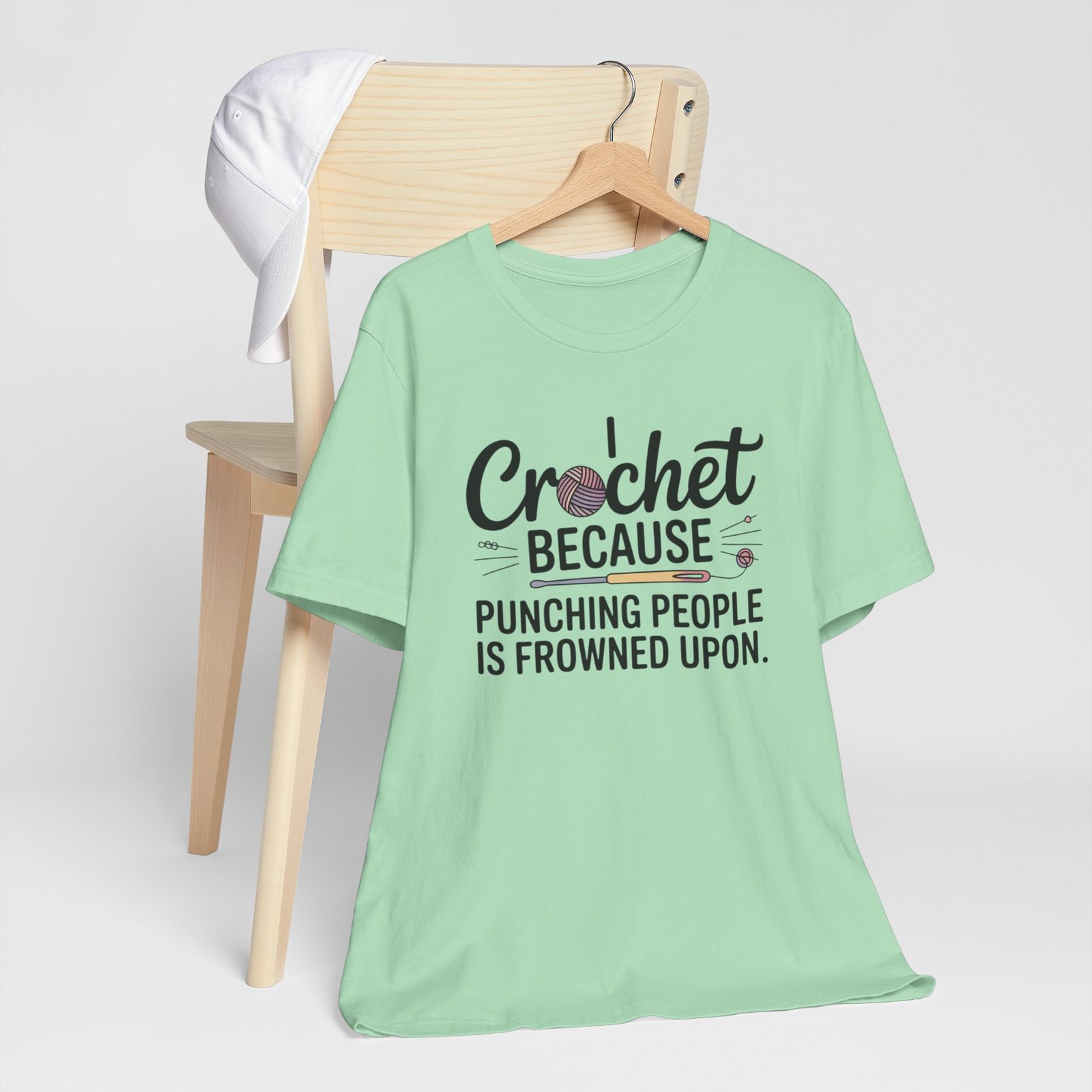 “i crochet because punching people is frowned upon” t shirt “i crochet because punching people is frowned upon” t shirt