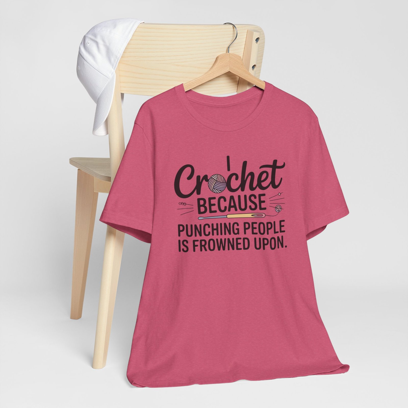 “i crochet because punching people is frowned upon” t shirt “i crochet because punching people is frowned upon” t shirt