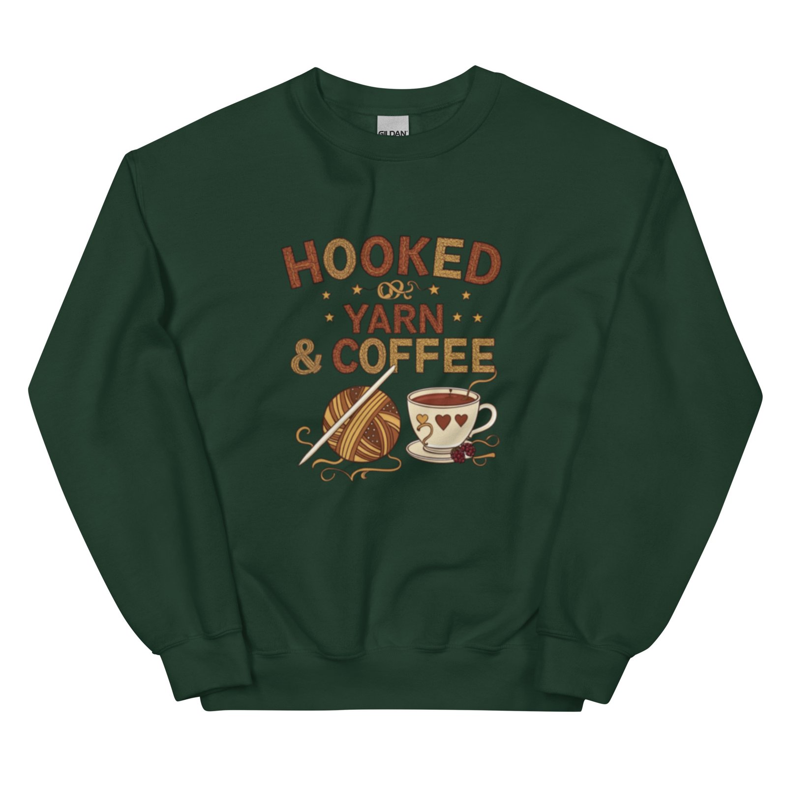 “hooked on yarn and coffee” sweatshirt – cozy crochet quote pullover for yarn lovers “hooked on yarn and coffee” sweatshirt – cozy crochet quote pullover for yarn lovers