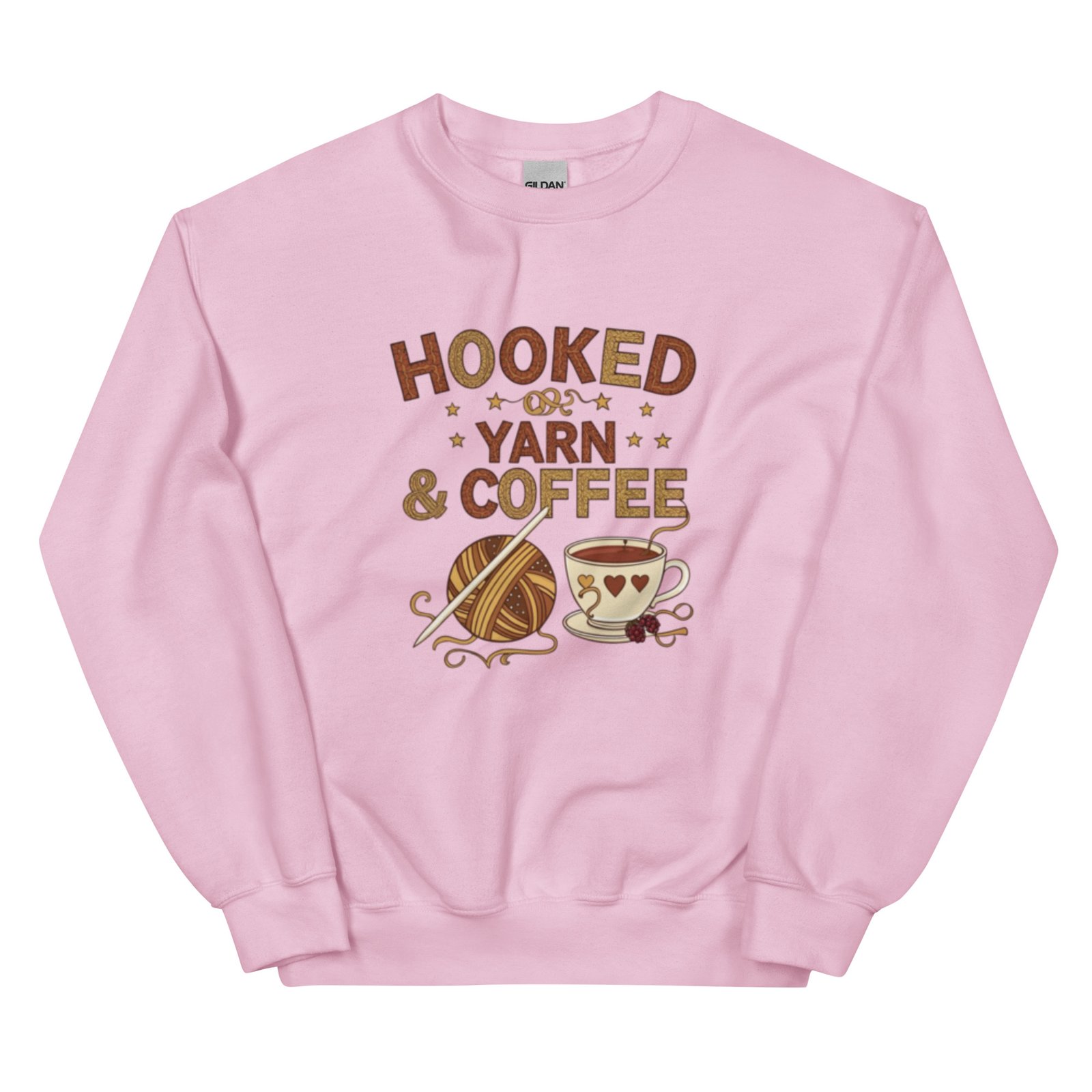 “hooked on yarn and coffee” sweatshirt – cozy crochet quote pullover for yarn lovers “hooked on yarn and coffee” sweatshirt – cozy crochet quote pullover for yarn lovers