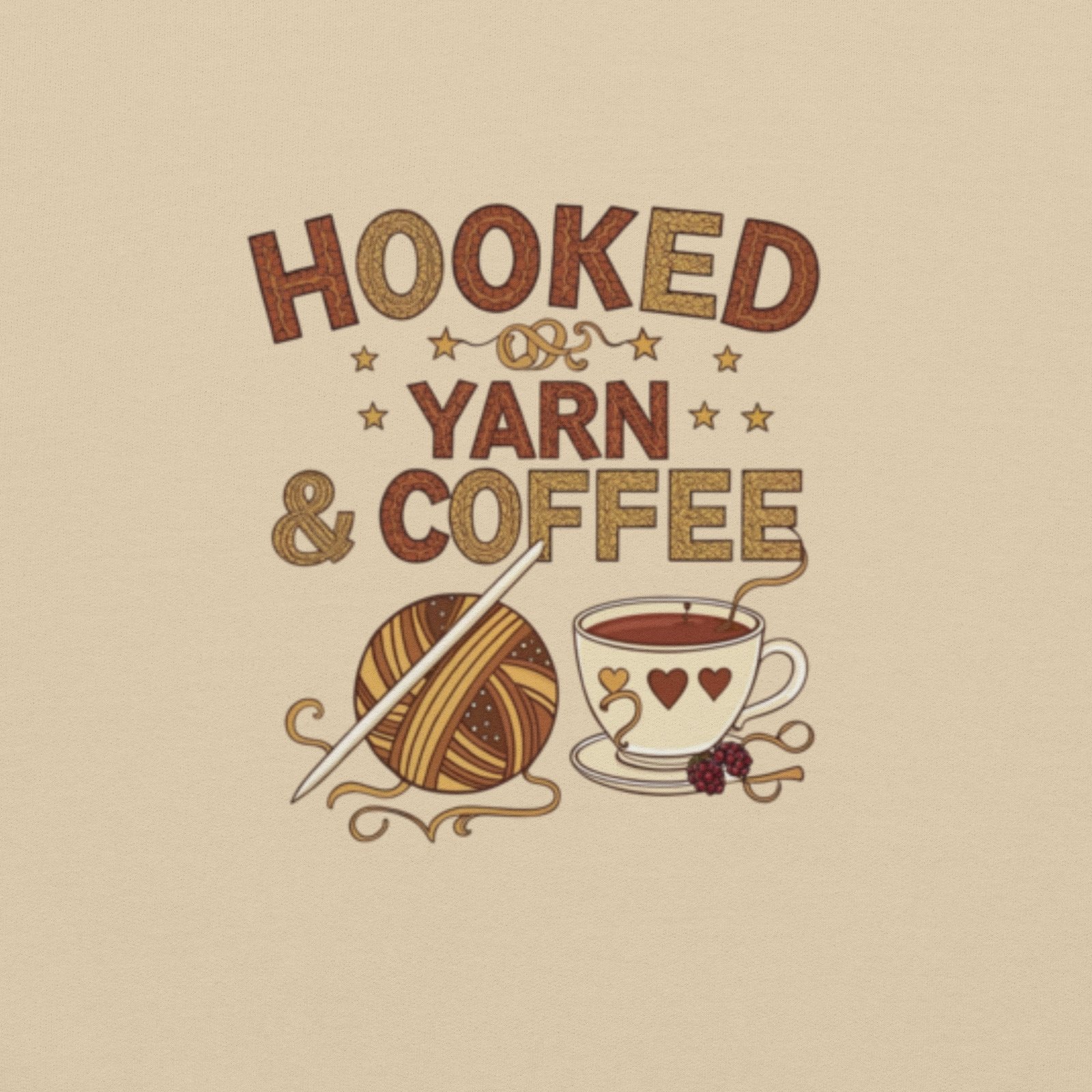“hooked on yarn and coffee” sweatshirt – cozy crochet quote pullover for yarn lovers “hooked on yarn and coffee” sweatshirt – cozy crochet quote pullover for yarn lovers