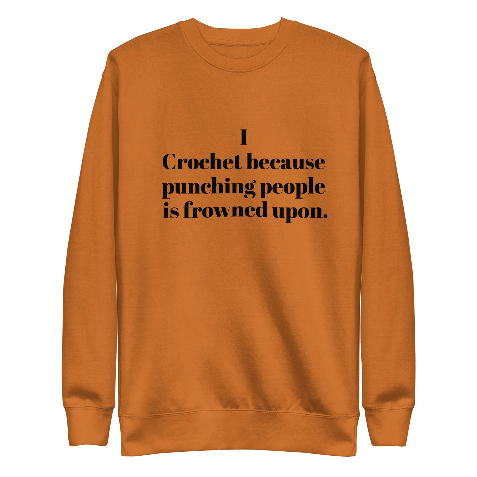 “i crochet because punching people is frowned upon” hoodie or sweatshirt – funny crochet quote apparel for yarn lovers “i crochet because punching people is frowned upon” hoodie or sweatshirt – funny crochet quote apparel for yarn lovers
