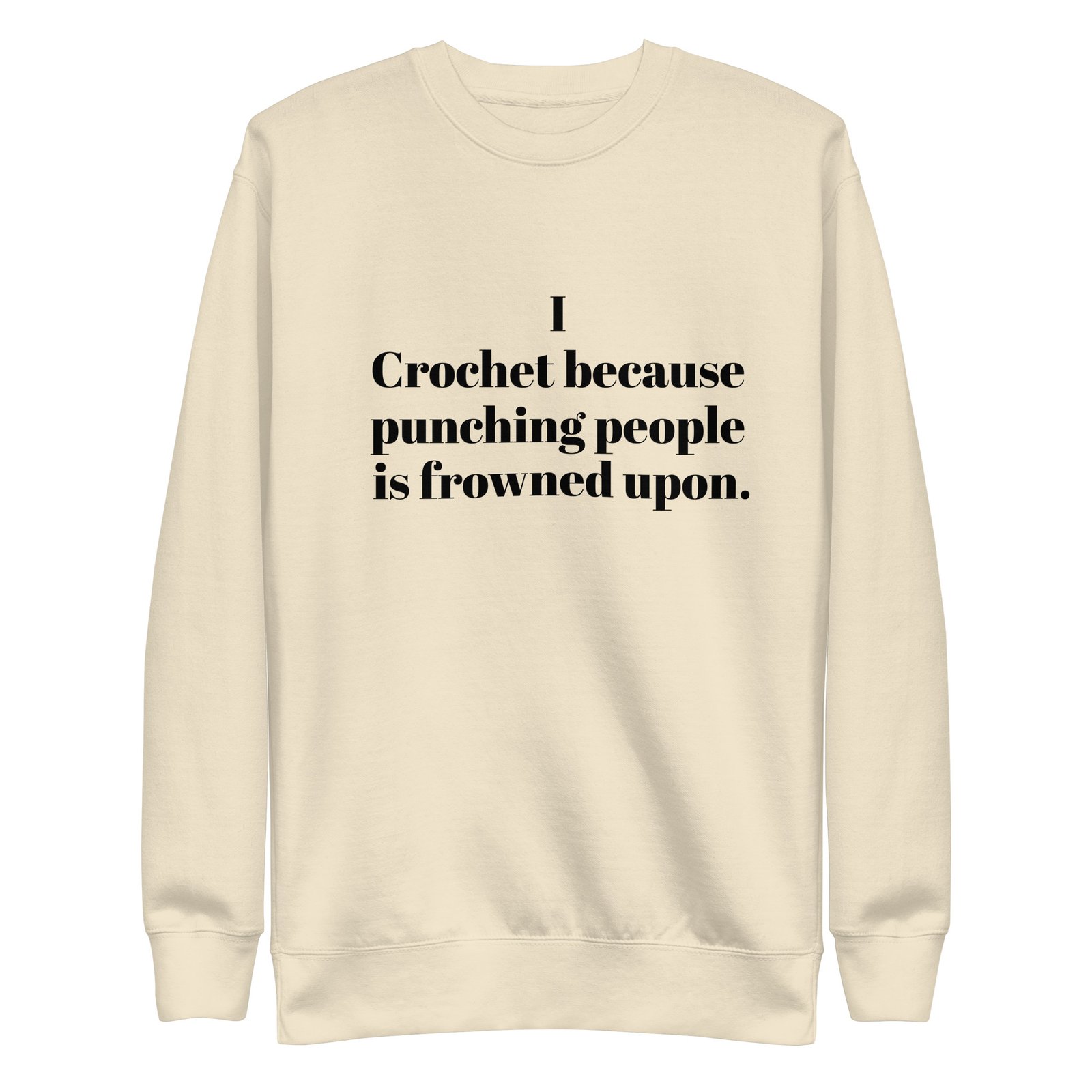 “i crochet because punching people is frowned upon” hoodie or sweatshirt – funny crochet quote apparel for yarn lovers “i crochet because punching people is frowned upon” hoodie or sweatshirt – funny crochet quote apparel for yarn lovers