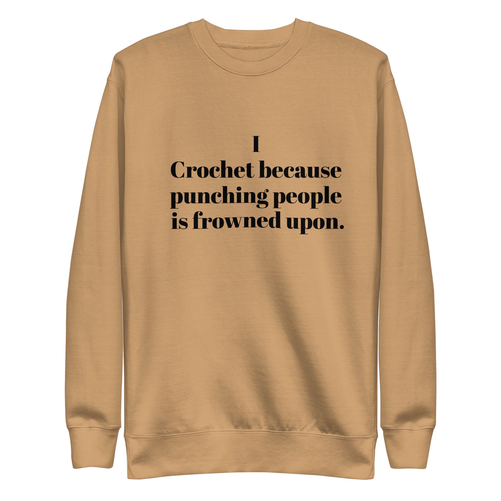 “i crochet because punching people is frowned upon” hoodie or sweatshirt – funny crochet quote apparel for yarn lovers “i crochet because punching people is frowned upon” hoodie or sweatshirt – funny crochet quote apparel for yarn lovers