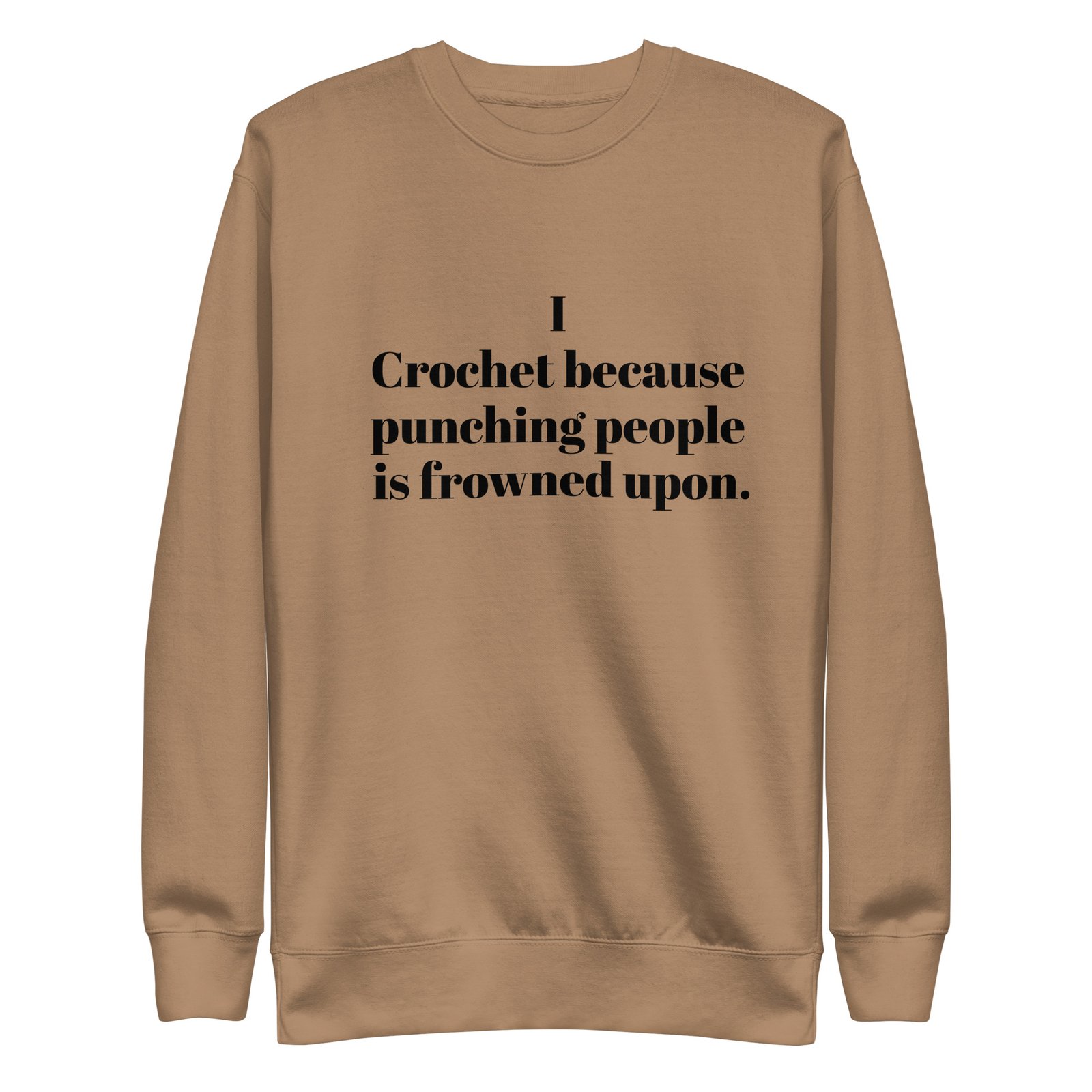 “i crochet because punching people is frowned upon” hoodie or sweatshirt – funny crochet quote apparel for yarn lovers “i crochet because punching people is frowned upon” hoodie or sweatshirt – funny crochet quote apparel for yarn lovers
