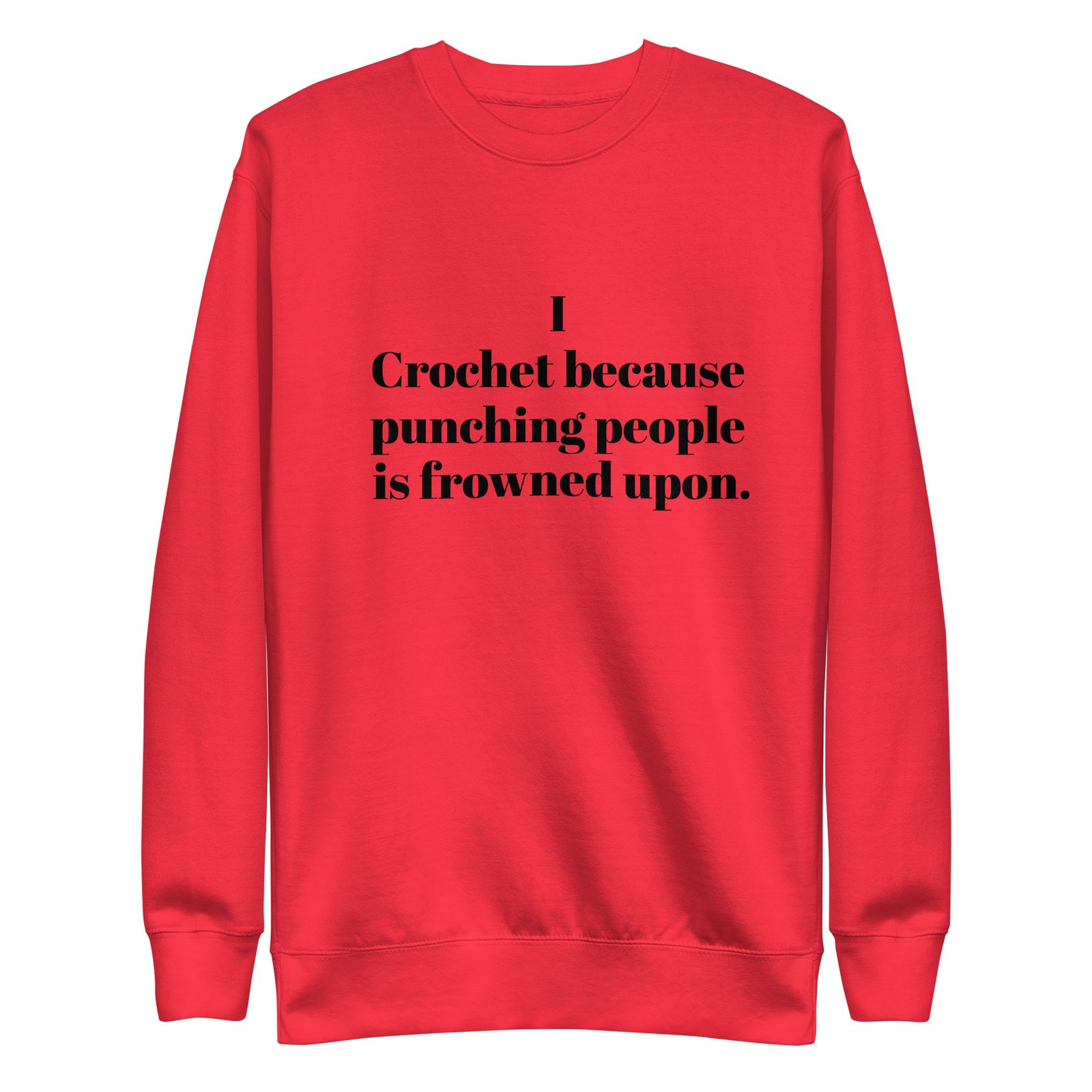 “i crochet because punching people is frowned upon” hoodie or sweatshirt – funny crochet quote apparel for yarn lovers “i crochet because punching people is frowned upon” hoodie or sweatshirt – funny crochet quote apparel for yarn lovers