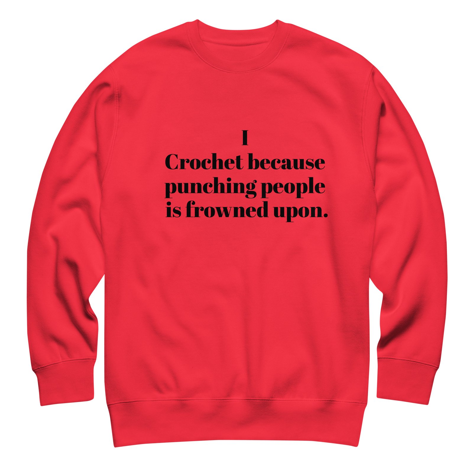 “i crochet because punching people is frowned upon” hoodie or sweatshirt – funny crochet quote apparel for yarn lovers “i crochet because punching people is frowned upon” hoodie or sweatshirt – funny crochet quote apparel for yarn lovers