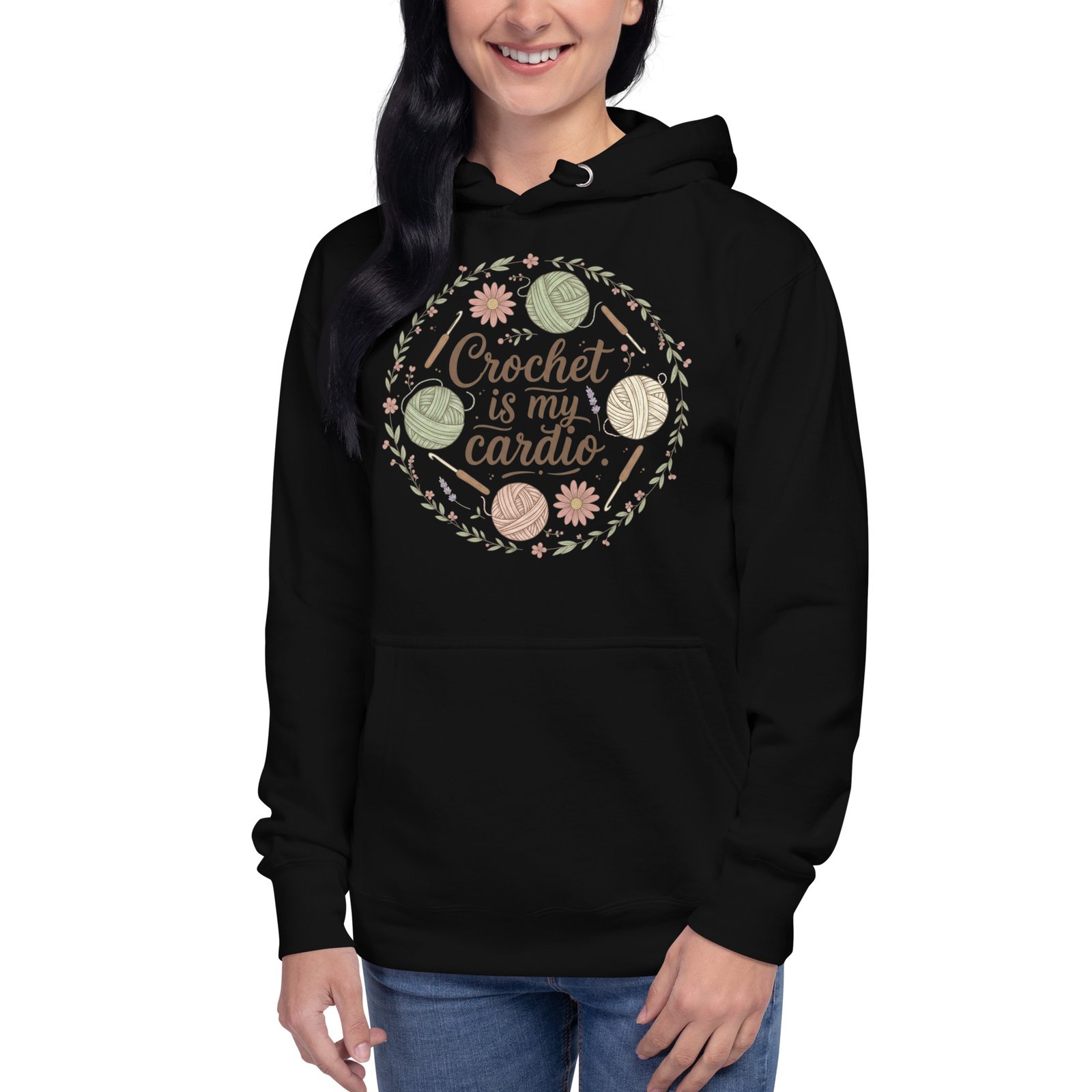 "crochet is my cardio" premium hoodie "crochet is my cardio" premium hoodie