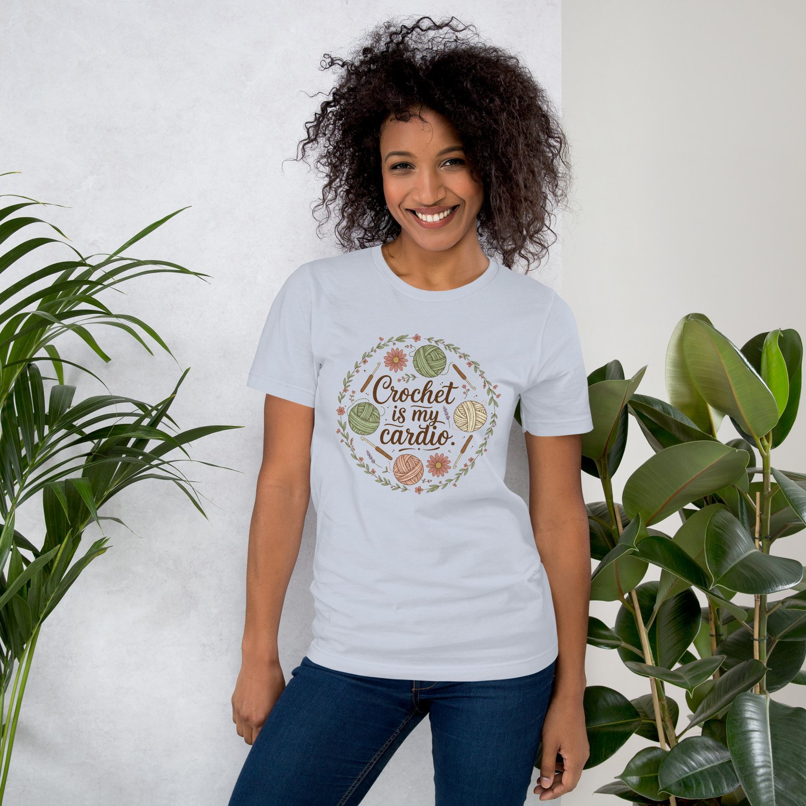 "crochet is my cardio" unisex t shirt – soft & lightweight tee for yarn lovers "crochet is my cardio" unisex t shirt – soft & lightweight tee for yarn lovers